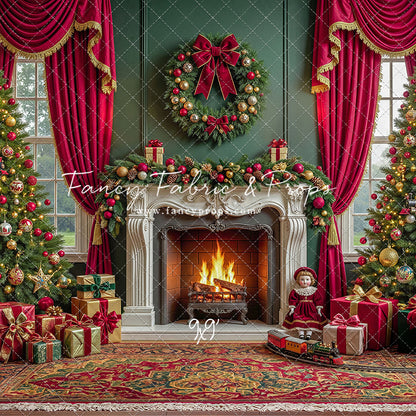 Vintage Christmas Hearth - with Sweep Option