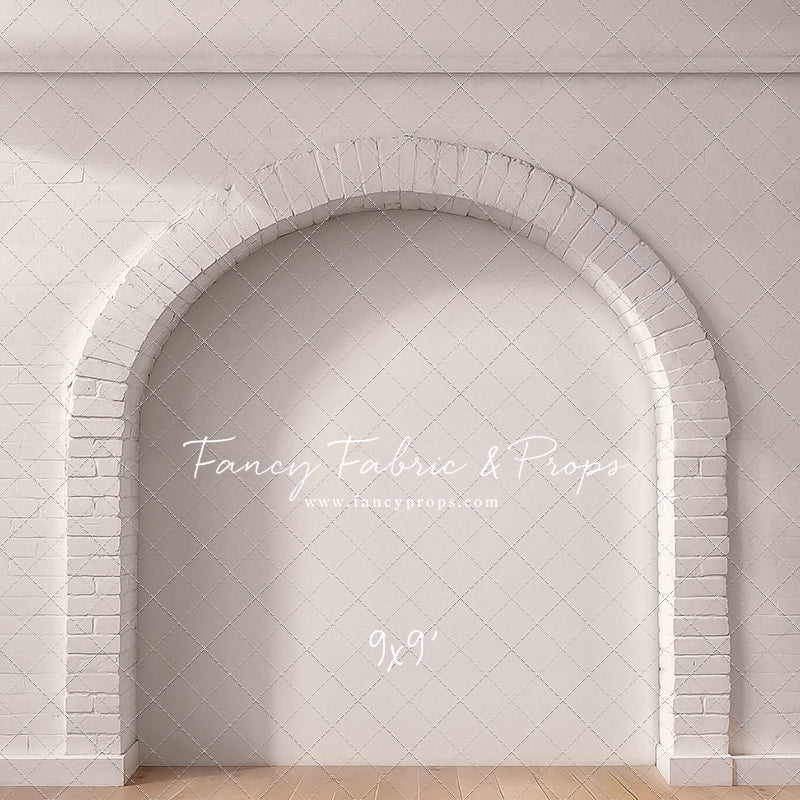 White Brick Alcove - Wood Floor - With Sweep Option