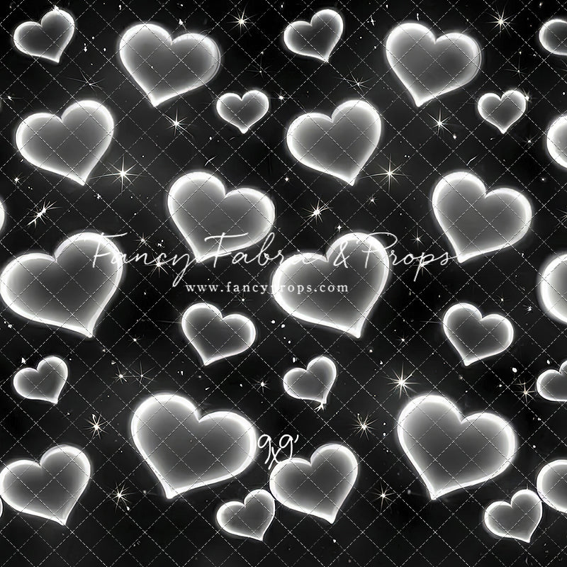 White Puffy Hearts - With Sweep Option