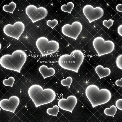 White Puffy Hearts - With Sweep Option