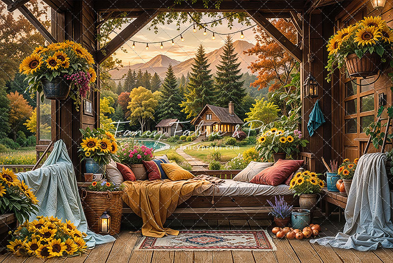 Autumn Sunflower Hideaway - With Sweep Option