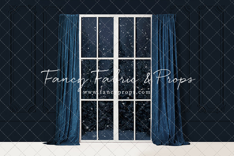 True Blue Christmas Window