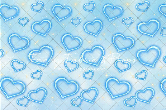 Blue Puffy Hearts - With Sweep Option
