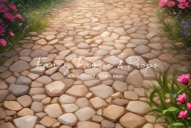 Romantic Cobblestone Path Mat Floor