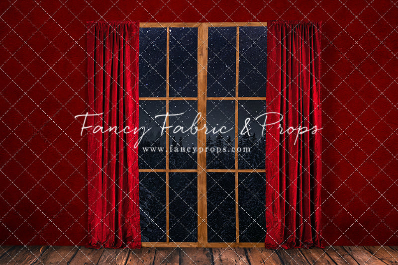 Classic Window With Red Drapes