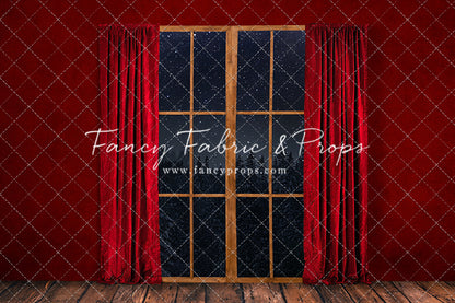 Classic Window With Red Drapes
