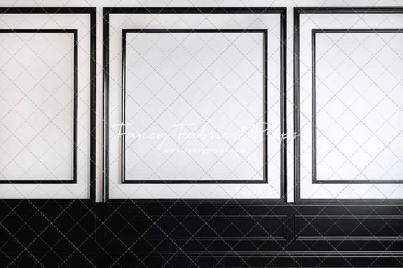 Classy Black & White Wainscoting - White Marble Floor - With Sweep Option