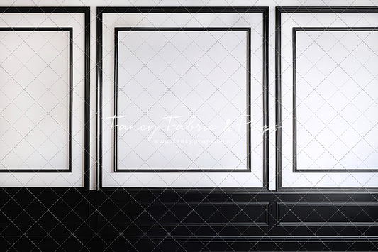 Classy Black & White Wainscoting - White Marble Floor - With Sweep Option