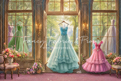 Dress of Royal Wishes- Pink Floor - With Sweep Option