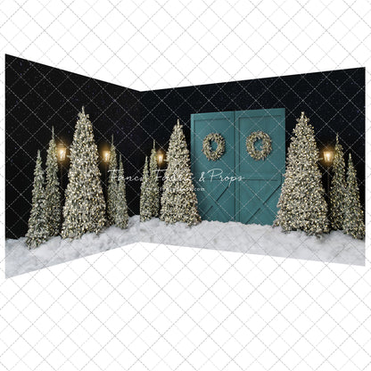 Fancy Blue Barn Doors 2pc Mini Room