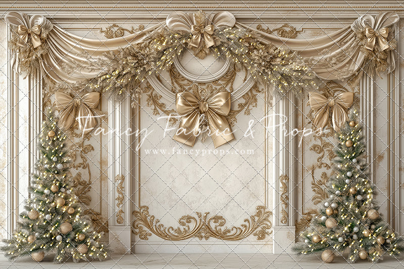 Fancy Gold Bow Wall - with Sweep Option