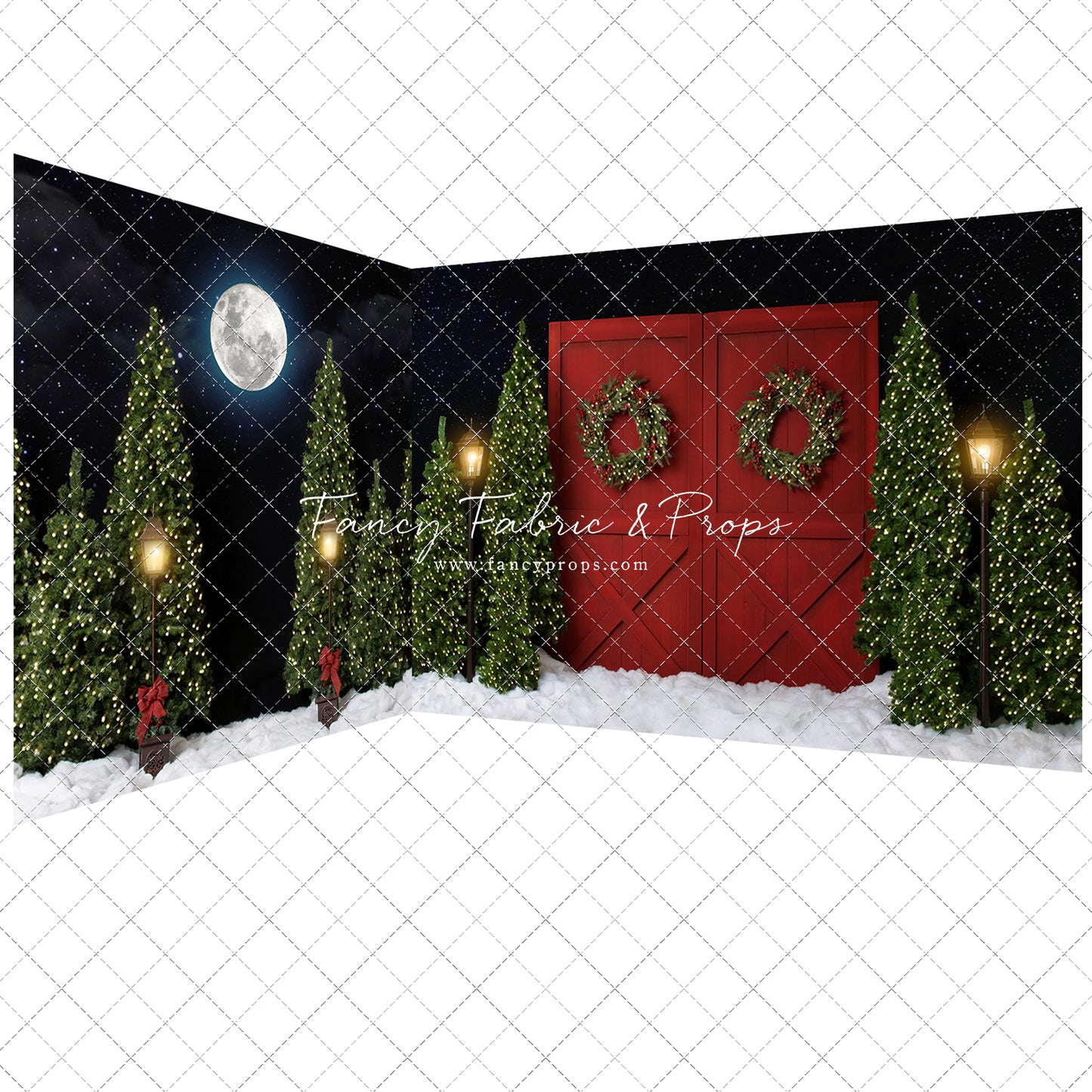 Fancy Red Barn Doors 2pc Mini Room