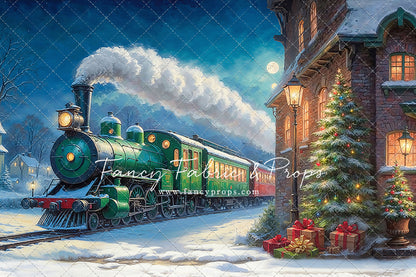 Festive Locomotive - Train on Left Option - With Sweep Option