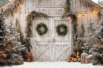 Frosted Evergreen Barn - with Sweep Option