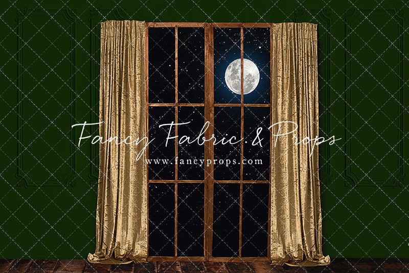 Gold & Green Wood Window