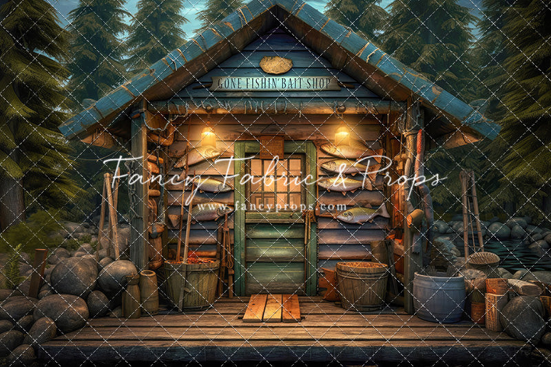 Gone Fishin Bait Shop- Dirt Floor Version - With Sweep Option