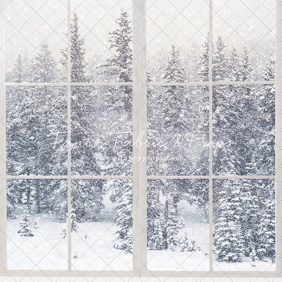 Holiday Snowy Evergreen Trees