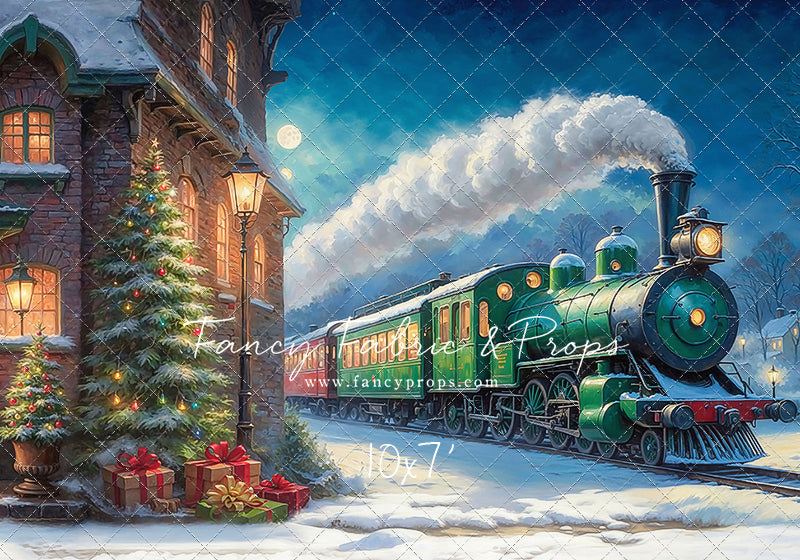 Festive Locomotive - Train on Right Option - With Sweep Option