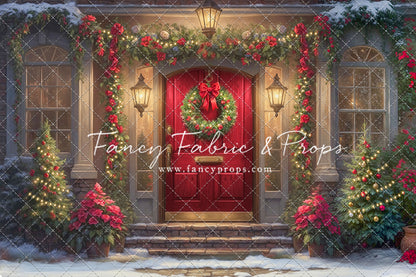 Merry Holiday Entry - Red Door - With Sweep Option