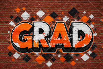 Orange & Black Grad - With Sweep Option