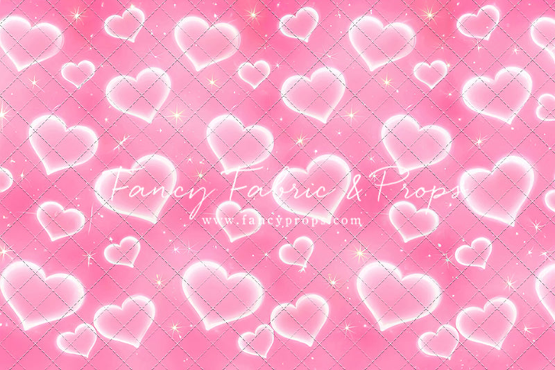 Pink Puffy Hearts - With Sweep Option