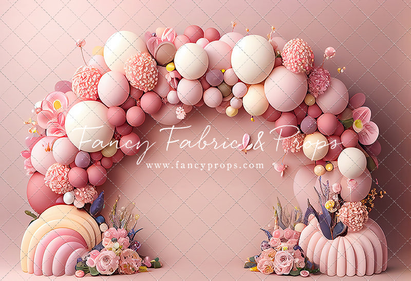 Pink Pumpkin Cascade - Balloon Arch