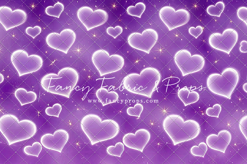 Purple Puffy Hearts - With Sweep Option