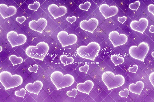 Purple Puffy Hearts - With Sweep Option