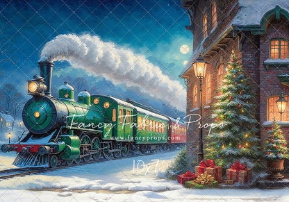 Festive Locomotive - Train on Left Option - With Sweep Option