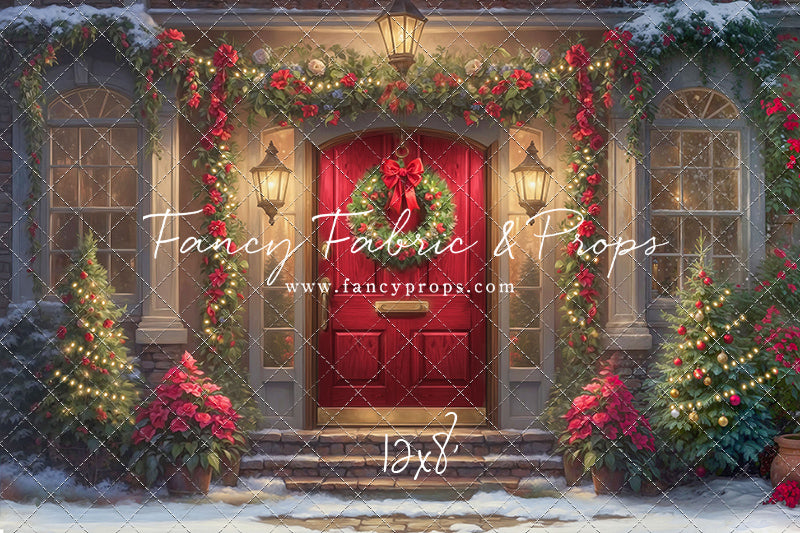 Merry Holiday Entry - Red Door - With Sweep Option