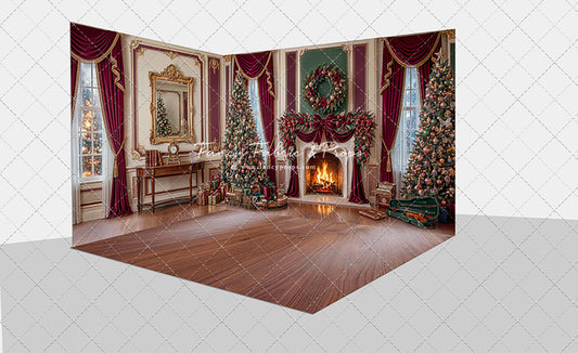 Burgundy Christmas Manor - Room Set