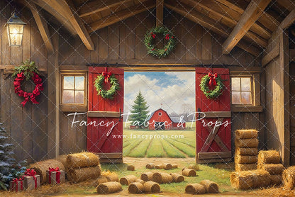 Red Barn Yuletide - Straw Floor - with Sweep Option