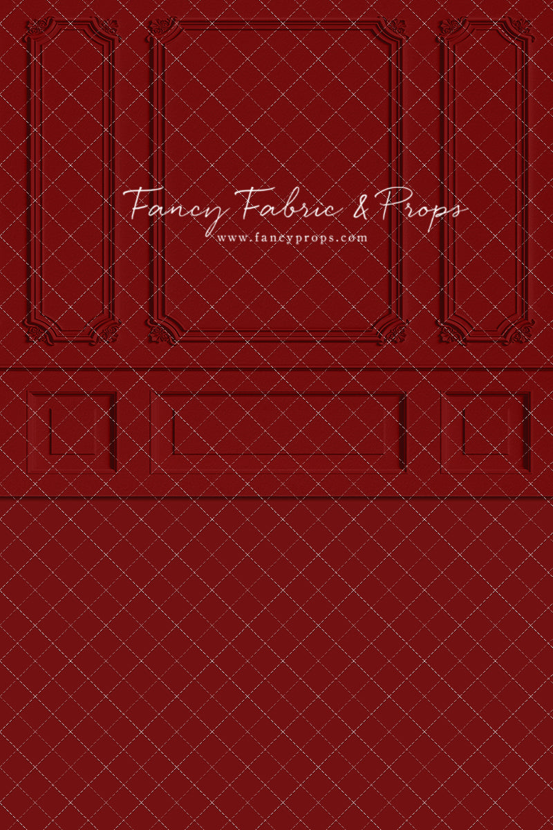RTS Classic Red Wainscoting Wall - 10x15' Wrinkle-Free Fabric Sweep - Banding - 60% Off