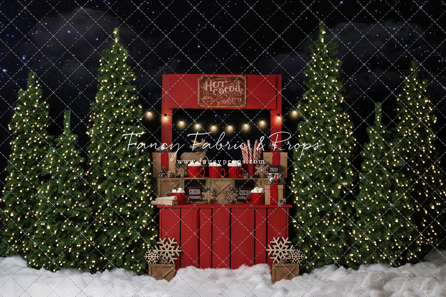 Nighttime Cocoa Stand - with Lights