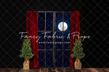 Red Elegant Fireplace Window