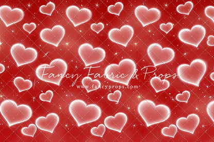 Red Puffy Hearts - With Sweep Option