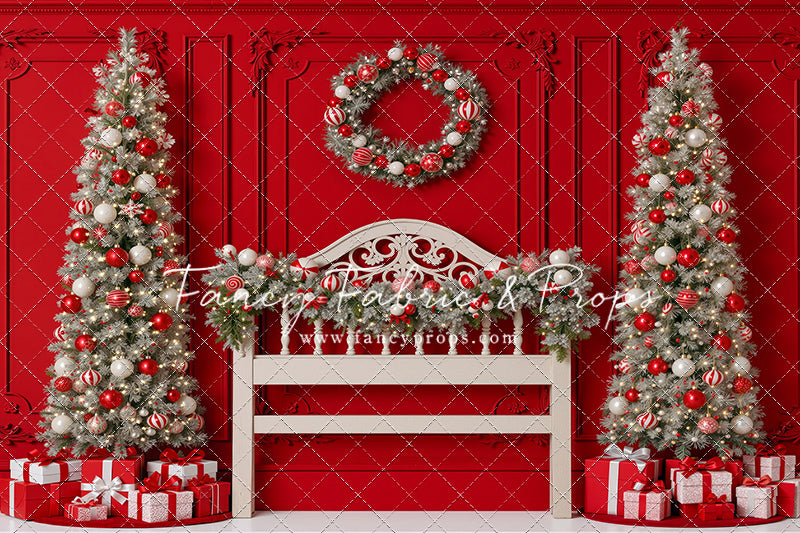 Red Wainscoting Headboard