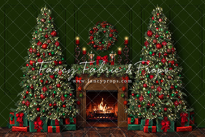 Red & Green Christmas Mantle