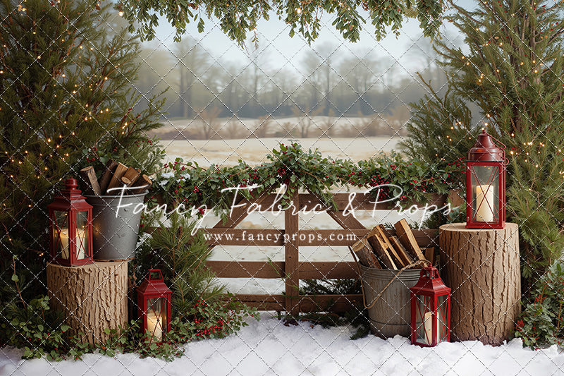 Rustic Christmas Fence - with Sweep Option