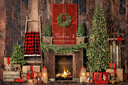 Rustic Plaid Fireplace