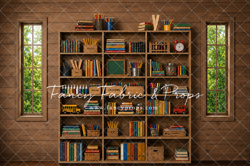 Rustic Schoolhouse Bookshelf - With Sweep Option