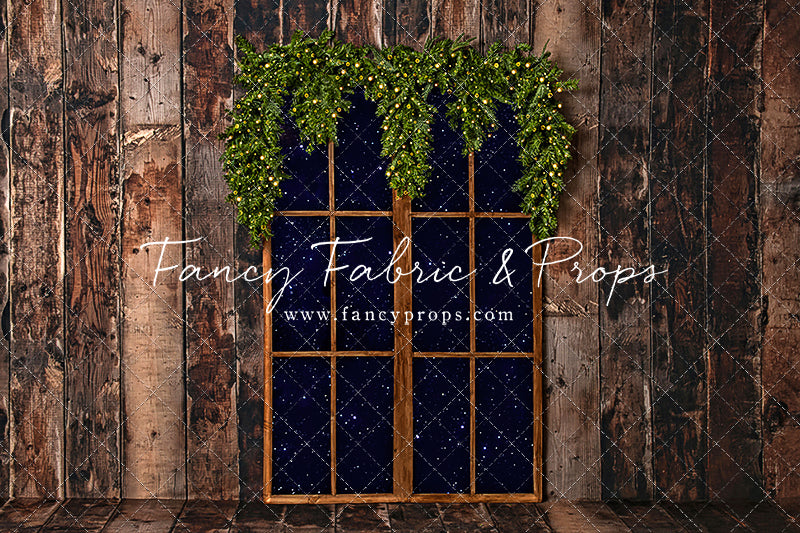 Rustic Winter Garland Window