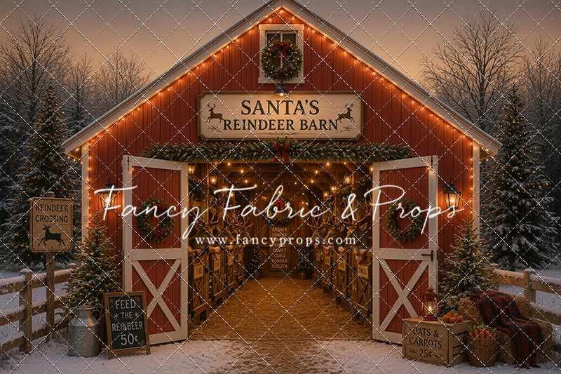 Santa's Nighttime Reindeer Barn - with Sweep Option