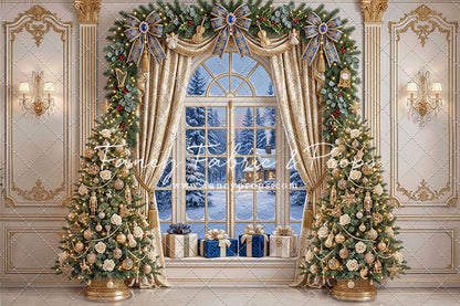 Sapphire & Gold Holiday Window - with Sweep Option