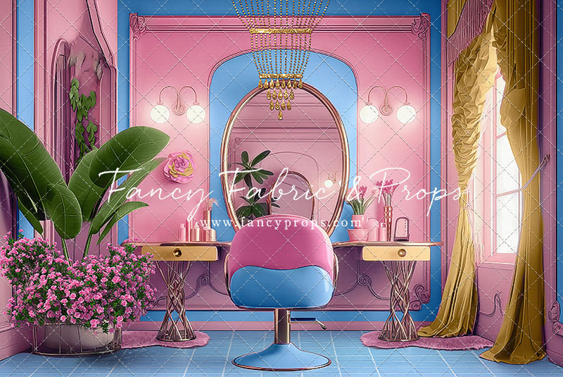 Stacie's Salon - Blue - With Sweep Option