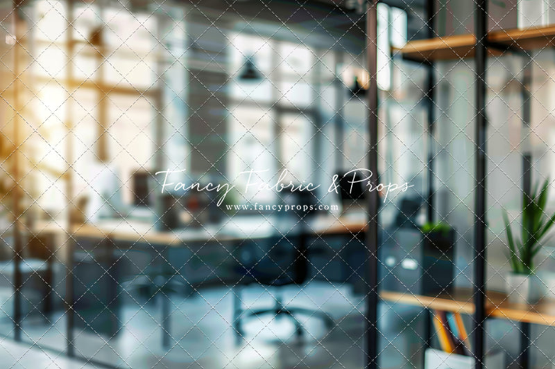 Sunset Office View - Horizontal Headshot Photography Backdrop