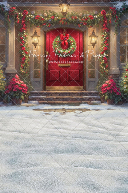 Merry Holiday Entry - Red Door - With Sweep Option