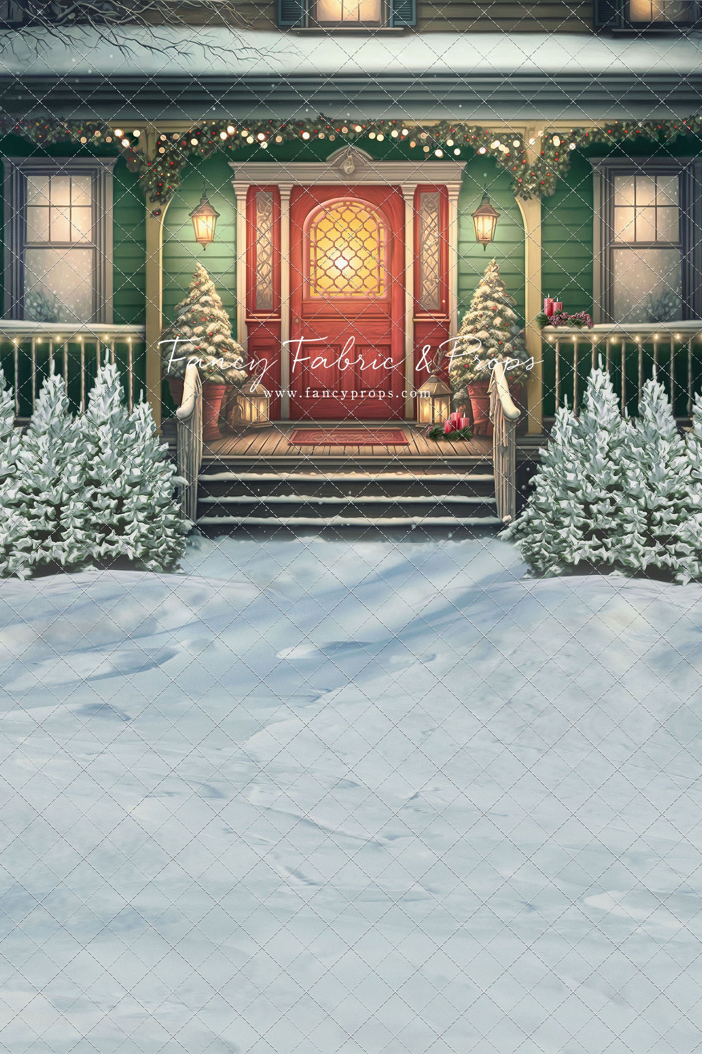 Merry Porch Greetings - Green House - with Sweep Option