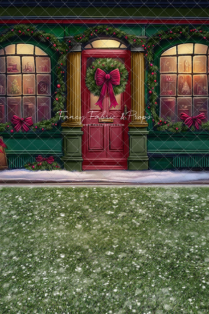 Wintertime Shop - Green Shop With Grass - with Sweep Option