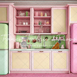 Midge's Kitchenette - Pink Floor Option - With Green Fridge Sweep Option